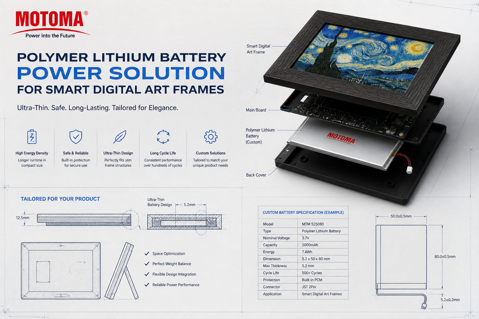 lipo battery solution for Smart Art Frame